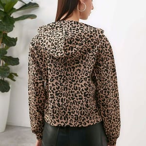 Leopard Print Hooded Sweatshirt - Sweatshirts 18