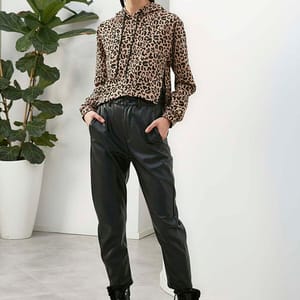 Leopard Print Hooded Sweatshirt - Sweatshirts 19