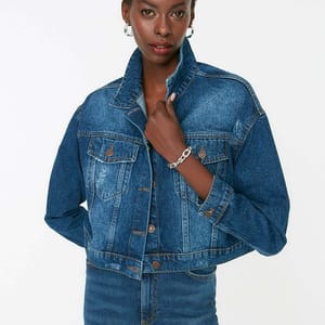 Dark Crop Denim Jacket - Denim Jackets 12