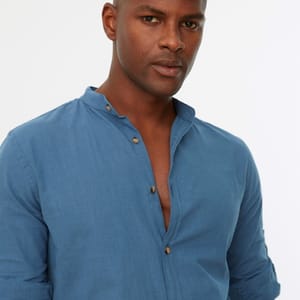 Basic Judge Collar Slim Fit Shirt Trendyol - Men's Long Sleeves Shirts 78