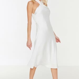 Halter Neck Knitted Women's Dress - Party Dresses
