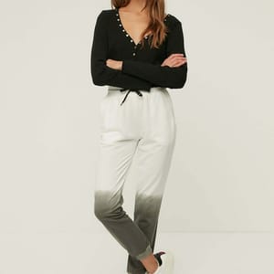 Drawstring Detail Colorblock Sweatpant