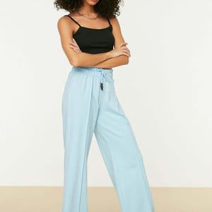 Blue High Waist Flare Women's Sweatpant - Sweatpants 17