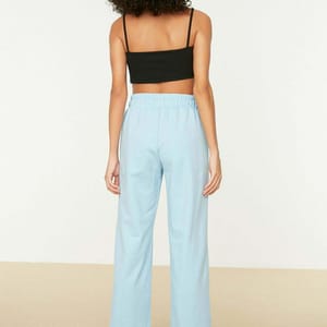 Blue High Waist Flare Women's Sweatpant - Sweatpants 19