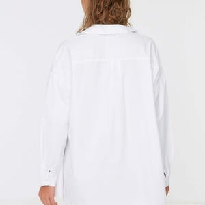 Button Down Oversize Long Sleeve Women's Shirt - Shirts & Blouses 29