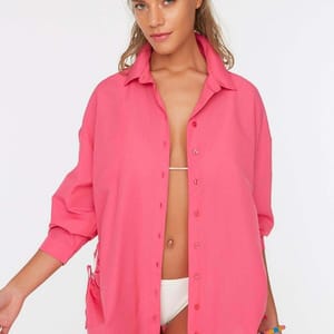Button Down Oversize Long Sleeve Women's Shirt
