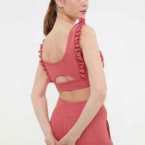 Pleated Scoop Neck Knitted Sports Women's Bra Trendyol - Women's Sports Bra 5