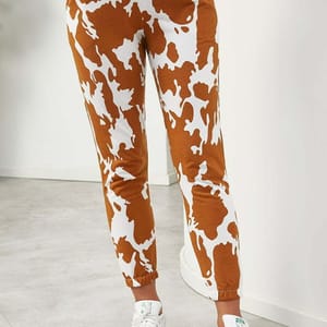 High Waist Printed Sweatpant Trendyol - Women's Sweatpants 28