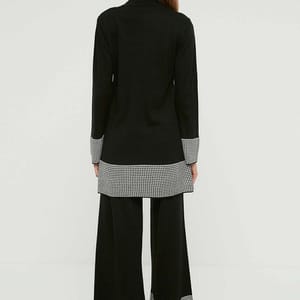 Black Crew Neck Tunic And Flare Pants Women's Set - Co-ord Sets 14