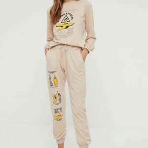 Drawstring Detail Printed Pants Trendyol - Women's Sweatpants 37