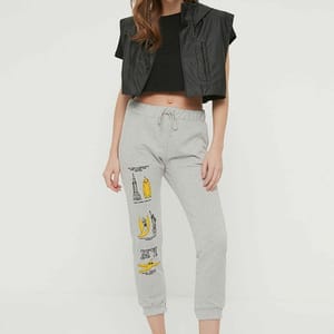 Drawstring Detail Printed Sweatpant