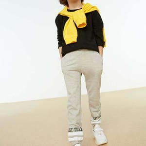 Kids Slogan Cuffed Sweatpants - Trousers & Sweatpants 92