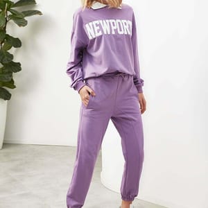 Purple High Waist Women's Sweatpants