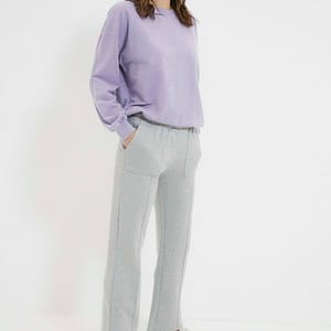 Pocket Wide Leg Knitted Sweatpant - Sweatpants 22