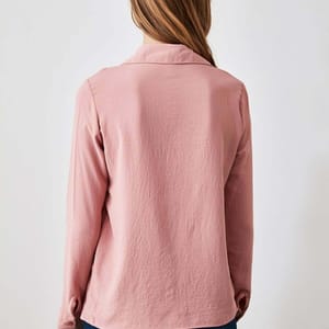 Button Down Rose V Neck Long Sleeve Women's Shirt Trendyol - Women's Shirts & Blouses 44