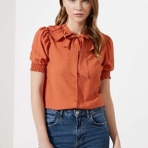 Button Down Short Sleeve Women's Shirt - Shirts & Blouses 45