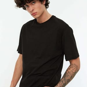 Untitled Back Print Crew Neck Black Men's T-Shirts - Short Sleeve T-Shirt 22