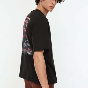 Untitled Back Print Crew Neck Black Men's T-Shirts - Short Sleeve T-Shirt 24