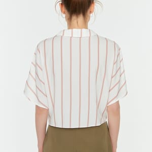 Striped Tie Detail Shirt