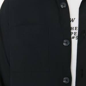 Black Double Pocket Relaxed Fit Men's Shirt - Long Sleeves Shirts 22