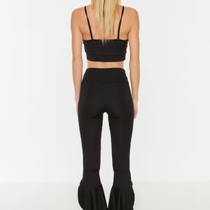 High Waist Split Hem Leggings - Tights & Leggings 24