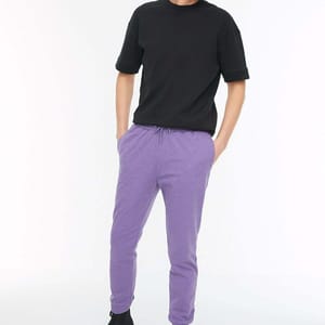 Purple Pocket Print Drawstring Cuffed Men's Sweatpants - Sweatpants 26