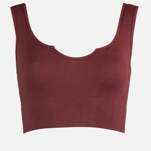 Brown Scoop Neck Knitted Sports Women's Bra - Sports Bra 19