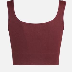 Brown Scoop Neck Knitted Sports Women's Bra - Sports Bra 20