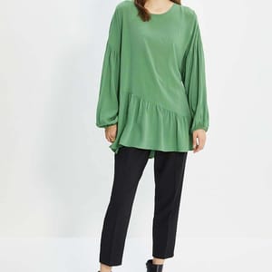 Pleated Knitted Tunic Top
