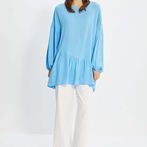 Pleated Knitted Tunic Top