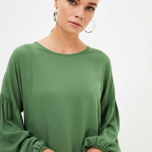 Pleated Knitted Tunic Top