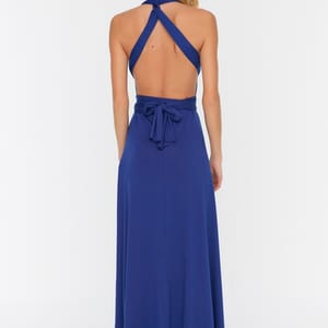 Halter Neck Plunge Blue Women's Dress Halter Neck Plunge Blue Women's Dress - Party Dresses 3