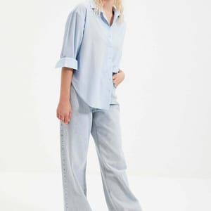 Button Down Three-Quarter Sleeves Women's Shirt - Shirts & Blouses 99