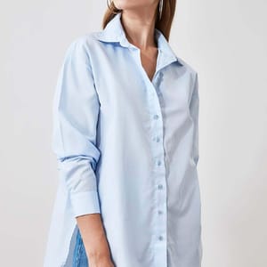 Button Down Three-Quarter Sleeves Women's Shirt - Shirts & Blouses 102