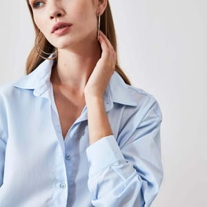 Button Down Three-Quarter Sleeves Women's Shirt - Shirts & Blouses 103