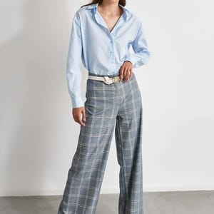 Button Down Three-Quarter Sleeves Women's Shirt - Shirts & Blouses 108