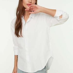 Button Down Three-Quarter Sleeves Women's Shirt - Shirts & Blouses 42