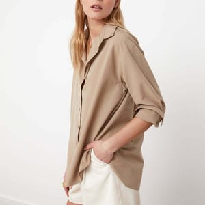 Button Down Three-Quarter Sleeves Women's Shirt - Shirts & Blouses 140