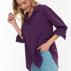 Button Down Three-Quarter Sleeves Women's Shirt - Shirts & Blouses 65