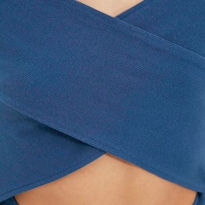 Navy Blue Cut Out Detail Knitted Women's Top - Casual Tops 2