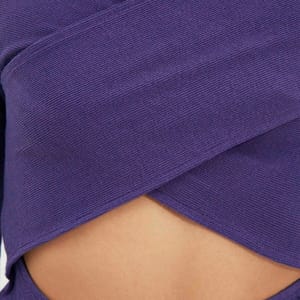 Purple Cut Out Detail Knitted Women's Top - Casual Tops 3