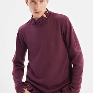 Ripped Turtle Neck Knitted Sweater - Sweaters 2