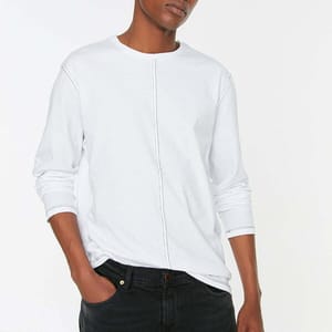 Seam Detail Crew Neck T-Shirt - Long Sleeve T-Shirt 2