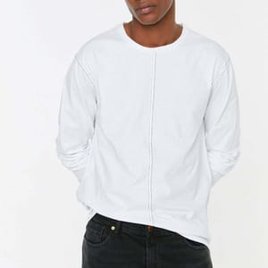 Seam Detail Crew Neck T-Shirt - Long Sleeve T-Shirt 3
