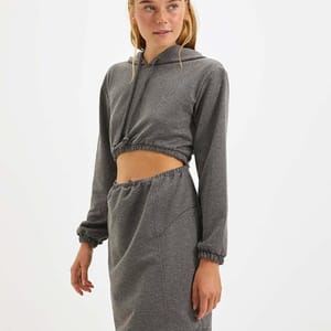 Cut Out Detail Hooded Dress