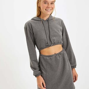 Cut Out Detail Hooded Dress
