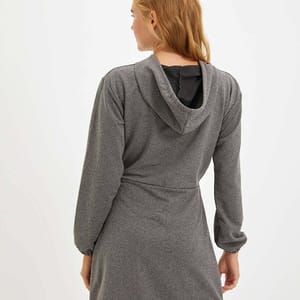 Cut Out Detail Hooded Dress