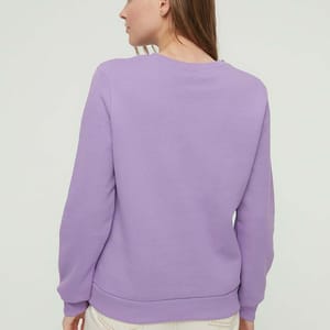 Purple Front Print Crew Neck Graphic Women's Sweatshirt - Sweatshirts 3