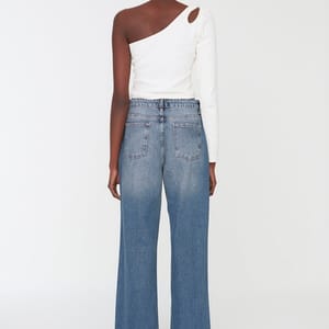 Blue Ripped High Rise Wide Leg Women's Jeans - Wide Leg Jeans 3