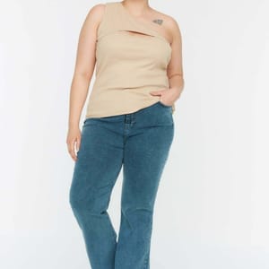 Plus Size High Waist Jeans